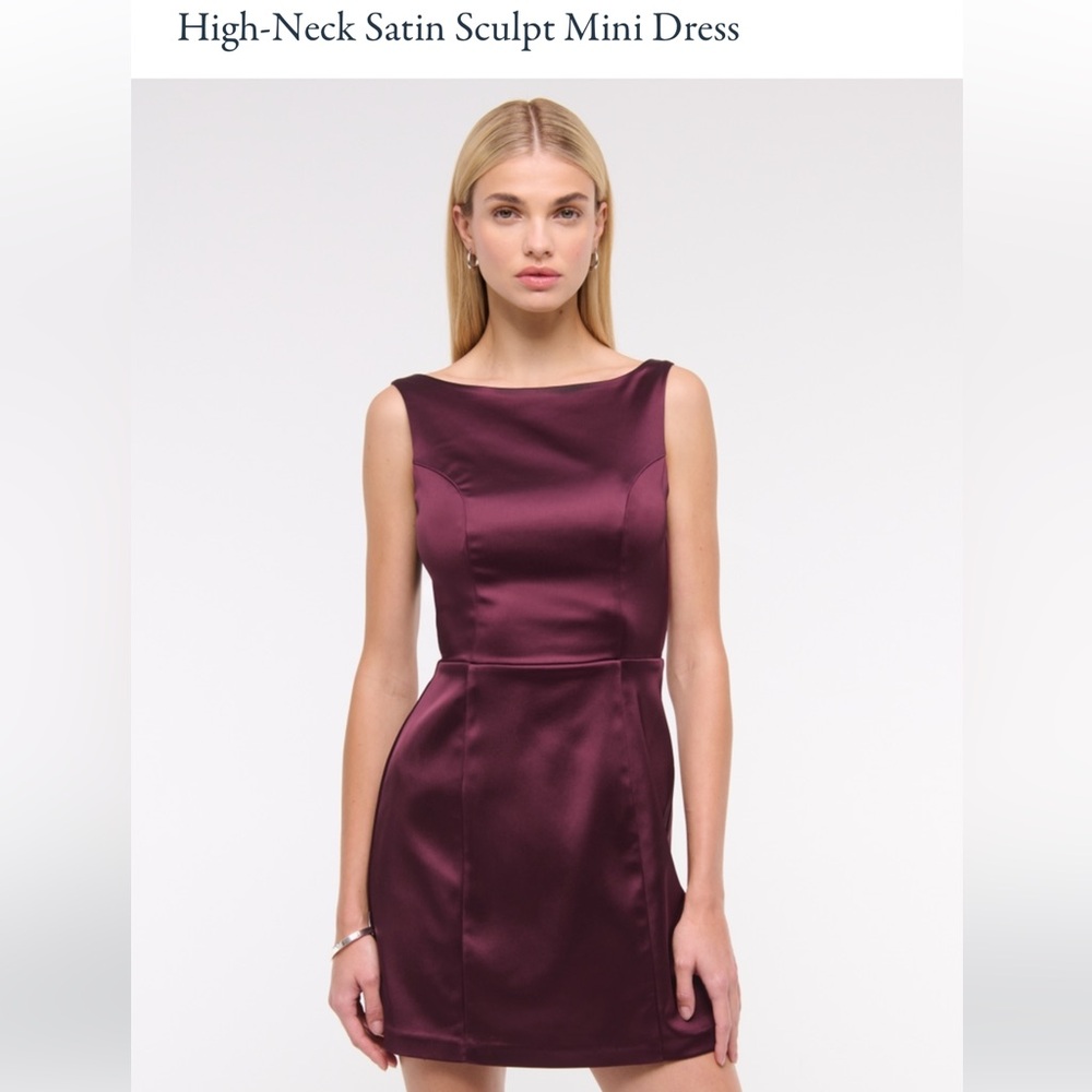 NWT Abercrombie & Fitch Satin Sculpt Mini Dress - Burgundy